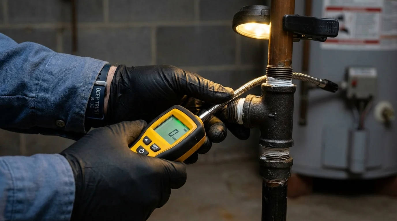 Gas leak detection with electronic sniffer by Johns Plumbing LLC in Gilbert
