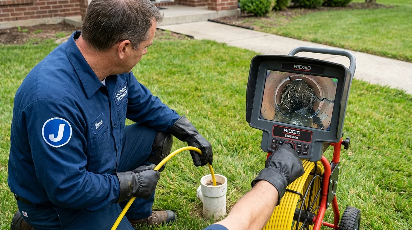 Sewer camera inspection being performed by Johns Plumbing LLC in Gilbert